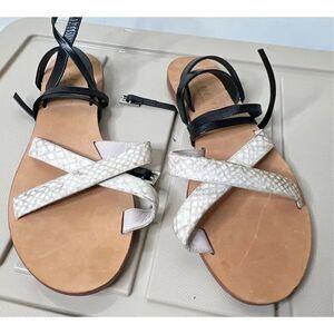 Cornetti Revolve Snakeskin Ankle Wrap Sandals Size 38 Leather